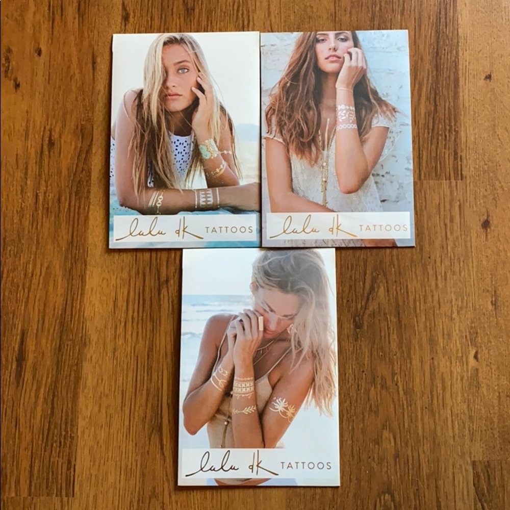 Temporary metallic tattoos. 3-packs.